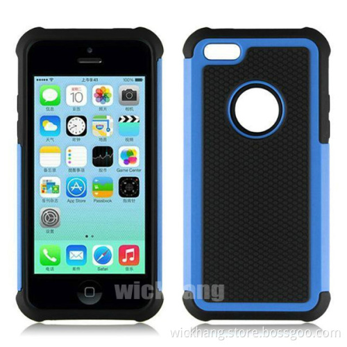 Shockproof PC Rubber Soft Hybrid Defender Case for Apple iPhone 5c